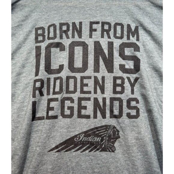 Indian Motorcycle T-Shirt Gray Scout Graphic Motorcycle Moto Tee Men's 2XL - Picture 4 of 5